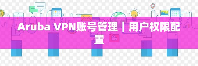 Aruba VPN账号管理｜用户权限配置