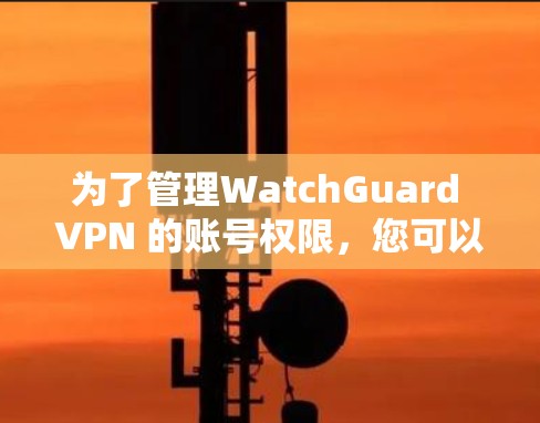 为了管理WatchGuard VPN 的账号权限，您可以按照以下步骤进行操作