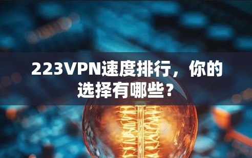 223VPN速度排行，你的选择有哪些？