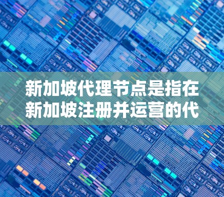 新加坡代理节点是指在新加坡注册并运营的代理机构或服务提供商。这些代理节点可能涉及法律、金融、咨询等多个领域，旨在为用户提供专业、高效的服务。以下是一些关于新加坡代理节点的要点