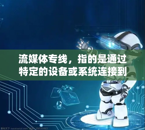 流媒体专线，指的是通过特定的设备或系统连接到流媒体平台，提供流媒体内容的渠道或系统。以下是对流媒体专线的详细分析