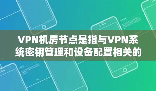 VPN机房节点是指与VPN系统密钥管理和设备配置相关的服务器、路由器、防火墙等设备，位于私有机房内。这些节点负责确保VPN环境的安全性和稳定性，是VPN网络运行的重要组成部分