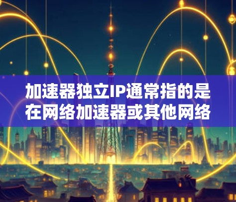 加速器独立IP通常指的是在网络加速器或其他网络设备上，将独立的网络接口设置为加速器的网络接口，而不是连接到主网络的物理接口。以下是一些关于如何设置独立IP的常见设置方法
