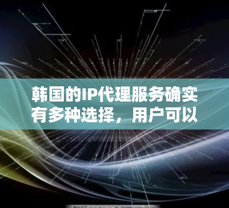韩国的IP代理服务确实有多种选择，用户可以根据自己的需求和情况来选择合适的代理。以下是一些常见的韩国IP代理公司及其特点