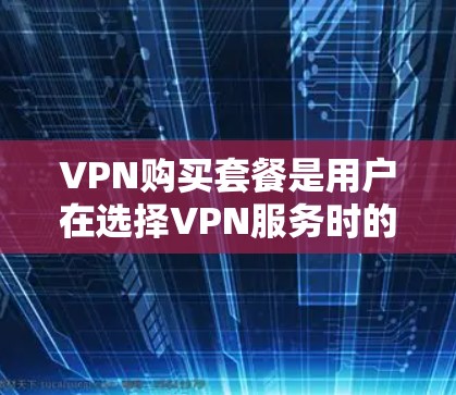 VPN购买套餐是用户在选择VPN服务时的一种方式，具体选择哪种套餐取决于您的需求和预算。以下是常见的VPN购买套餐类型及其特点