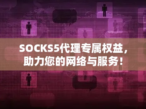 SOCKS5代理专属权益，助力您的网络与服务！