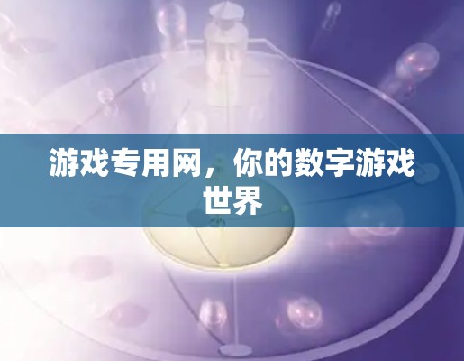 游戏专用网，你的数字游戏世界