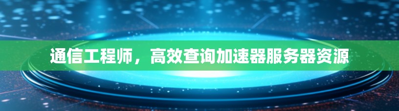 通信工程师，高效查询加速器服务器资源