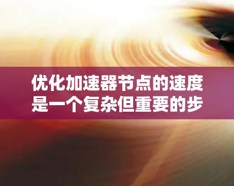 优化加速器节点的速度是一个复杂但重要的步骤，涉及多方面的技术调整和优化。以下是一步步的建议